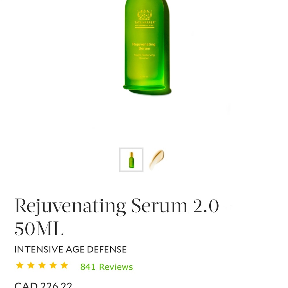 Brand New Tata Harper Rejuvenating Serum 50ml ( Rated 5 star on website)